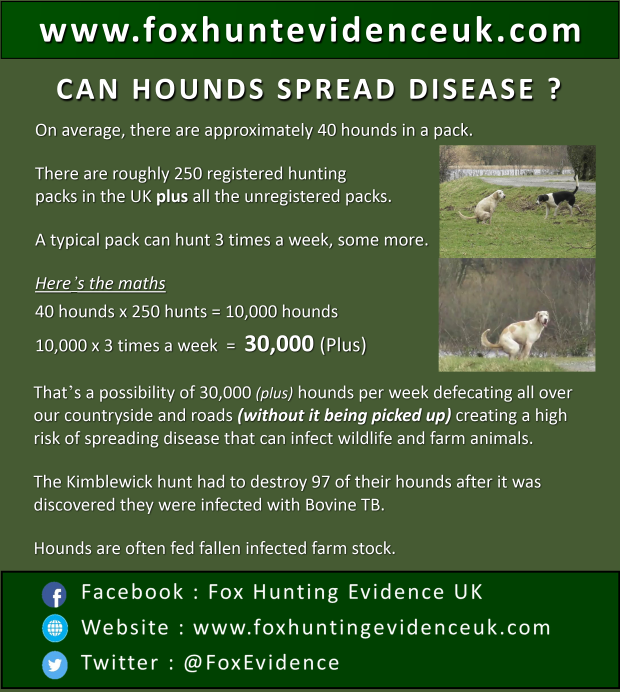 can hounds spread disease