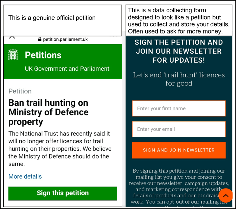 fake petition